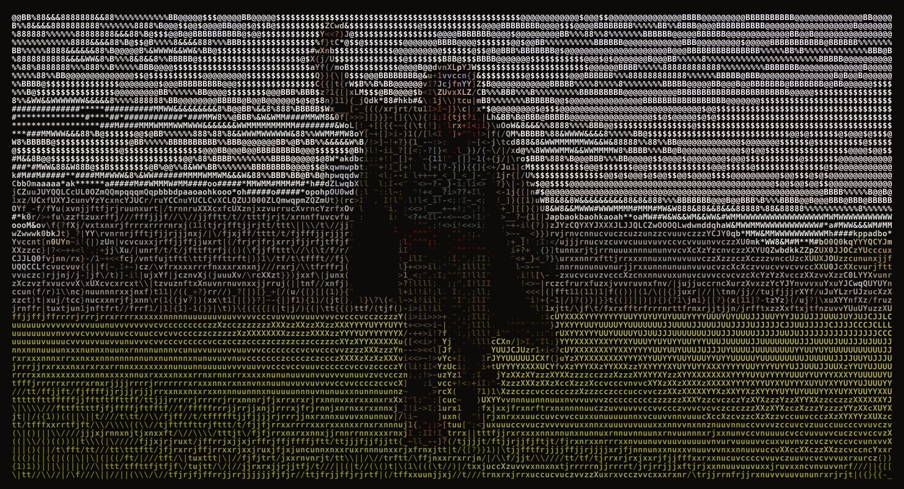The final field scene from The Breakfast Club rendered in 10,080 colored ASCII characters